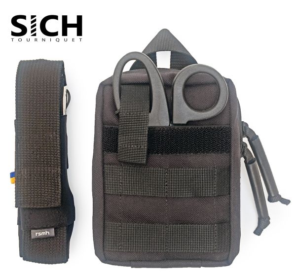 Аптечка тактична військова Аскет-SICH RSMH з системою швидкого скиду чорна