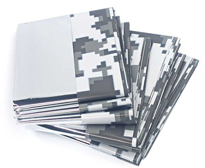 Термоковдра рятувальна срібло / піксель Зимовий камуфляж 160 × 210 см